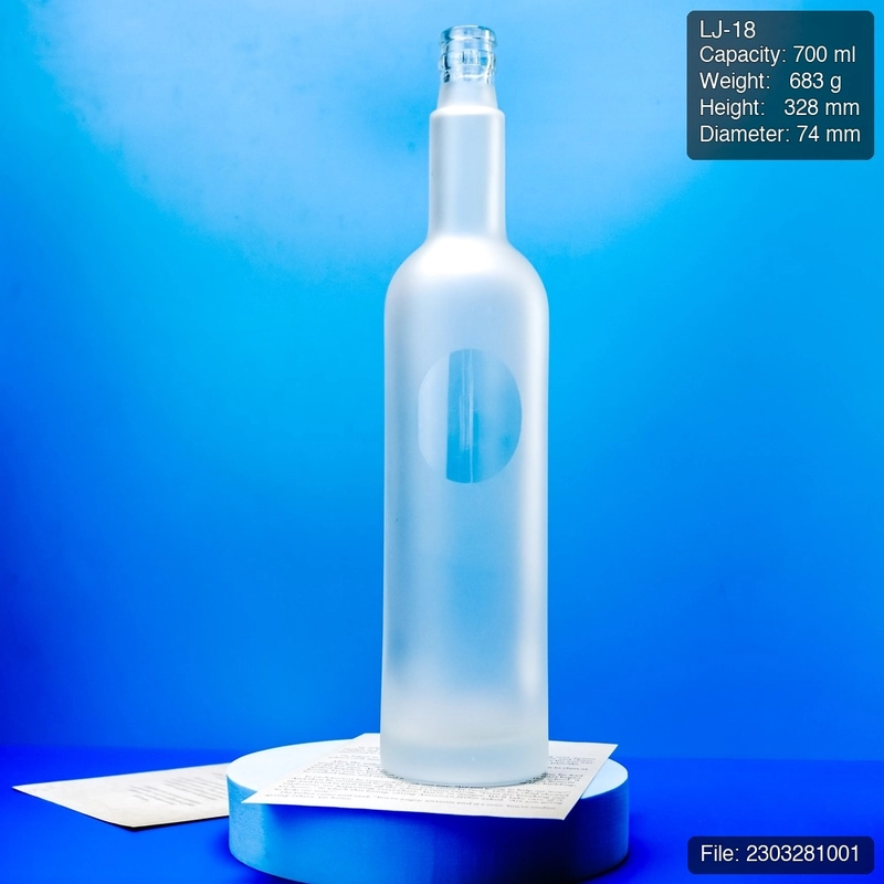 700ml Frosted Super Flint Spirit Bottle with Thick Base