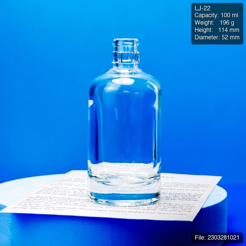 100ml Round Super Flint Mini Spirit Bottle with Thick Base