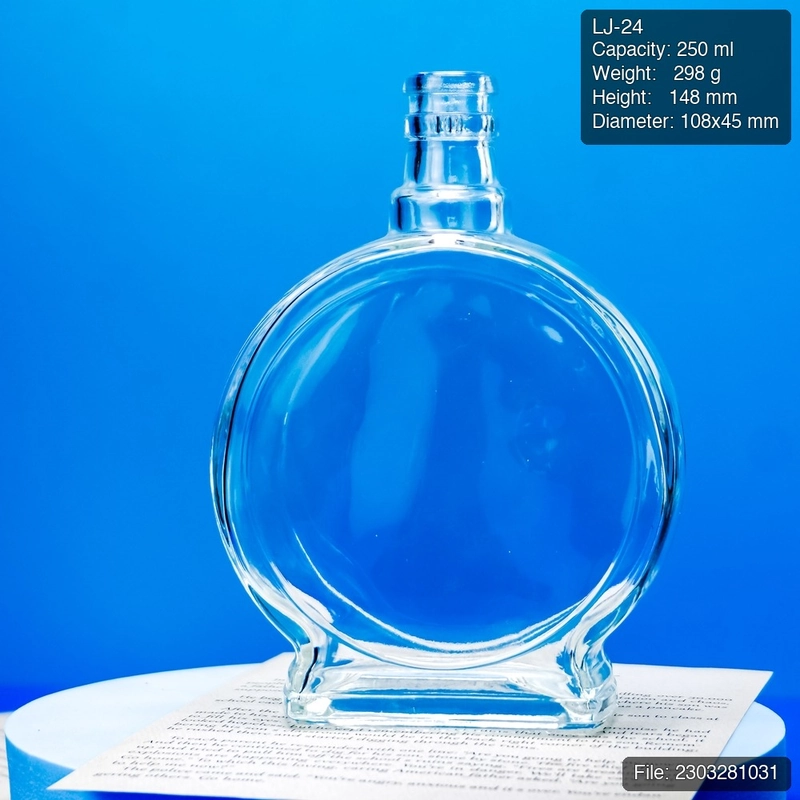 250ml Round Super Flint Spirit Bottle with Thick Base