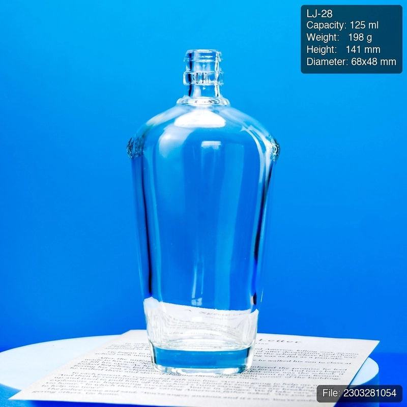 125ml Curved Super Flint Mini Spirit Bottle with Thick Base