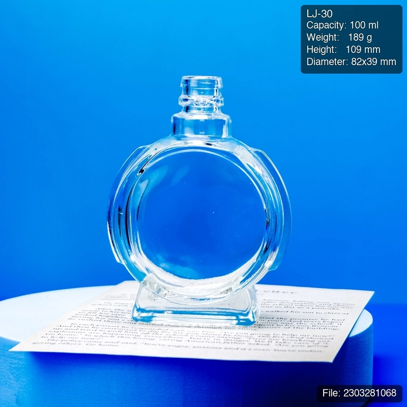 100ml Flat-Round Super Flint Mini Spirit Bottle