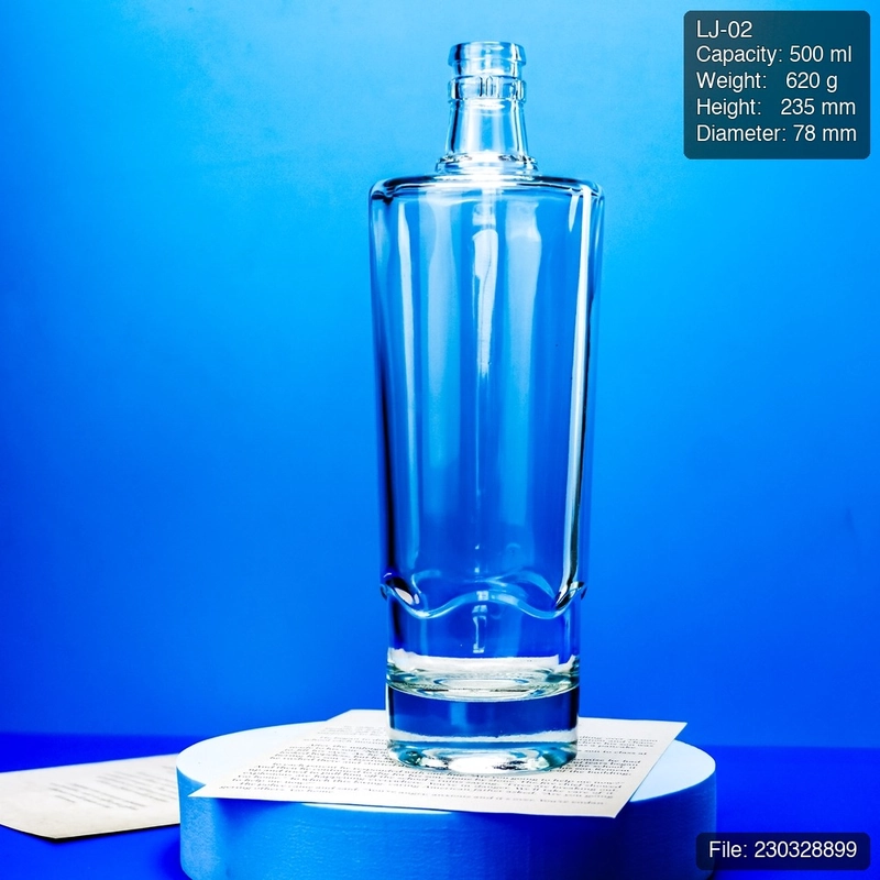 LJ-02 500ml Clear Glass Spirit Bottle