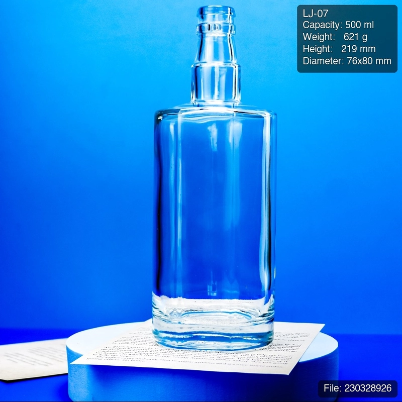 LJ-07 500ml Square Spirit Glass Bottle