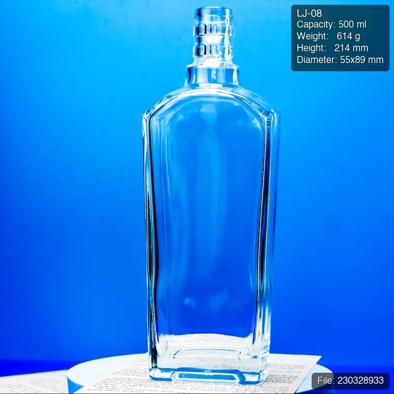 LJ-08 500ml Tall Rectangular Glass Bottle