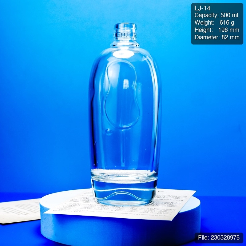 500ml Round Super Flint Spirit Bottle with Heavy Base