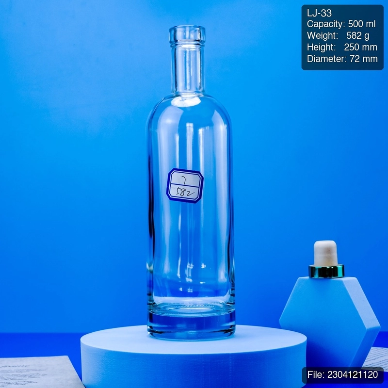 500ml Tall Super Flint Spirit Bottle with Heavy Base