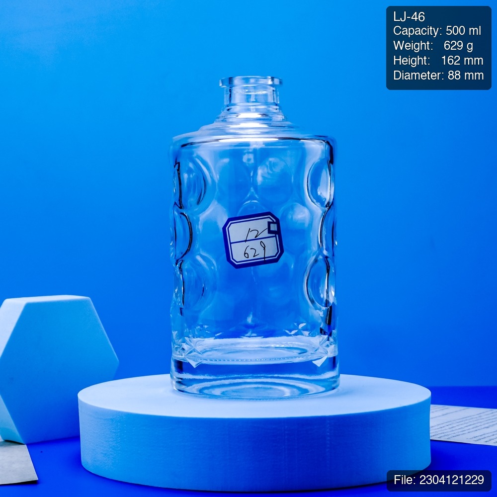 500ml Round Super Flint Spirit Bottle with Wave Grip