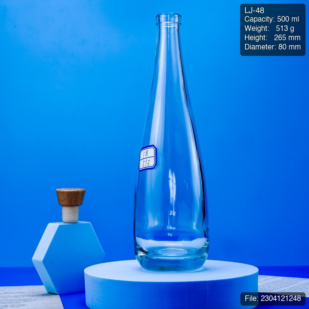 500ml Teardrop Super Flint Bottle with Cork & Heavy Base