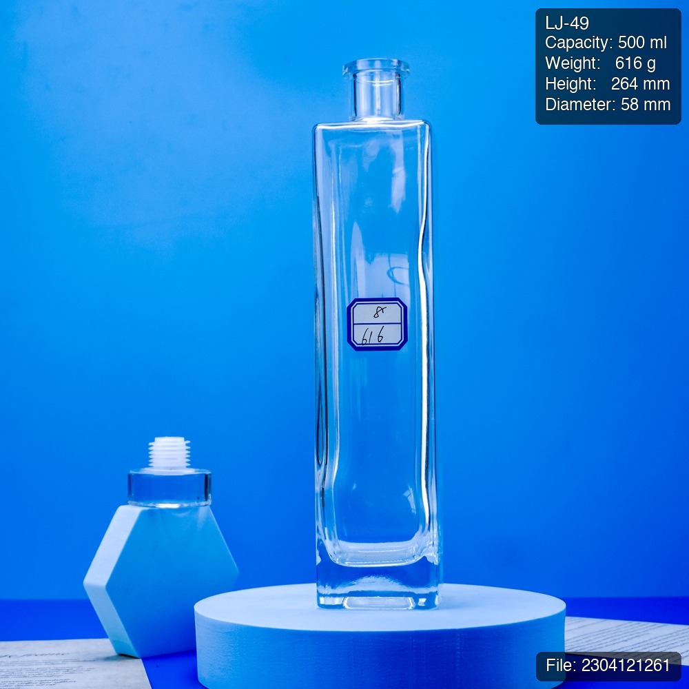 500ml Tall Extra Flint Spirit Bottle with Slim Profile