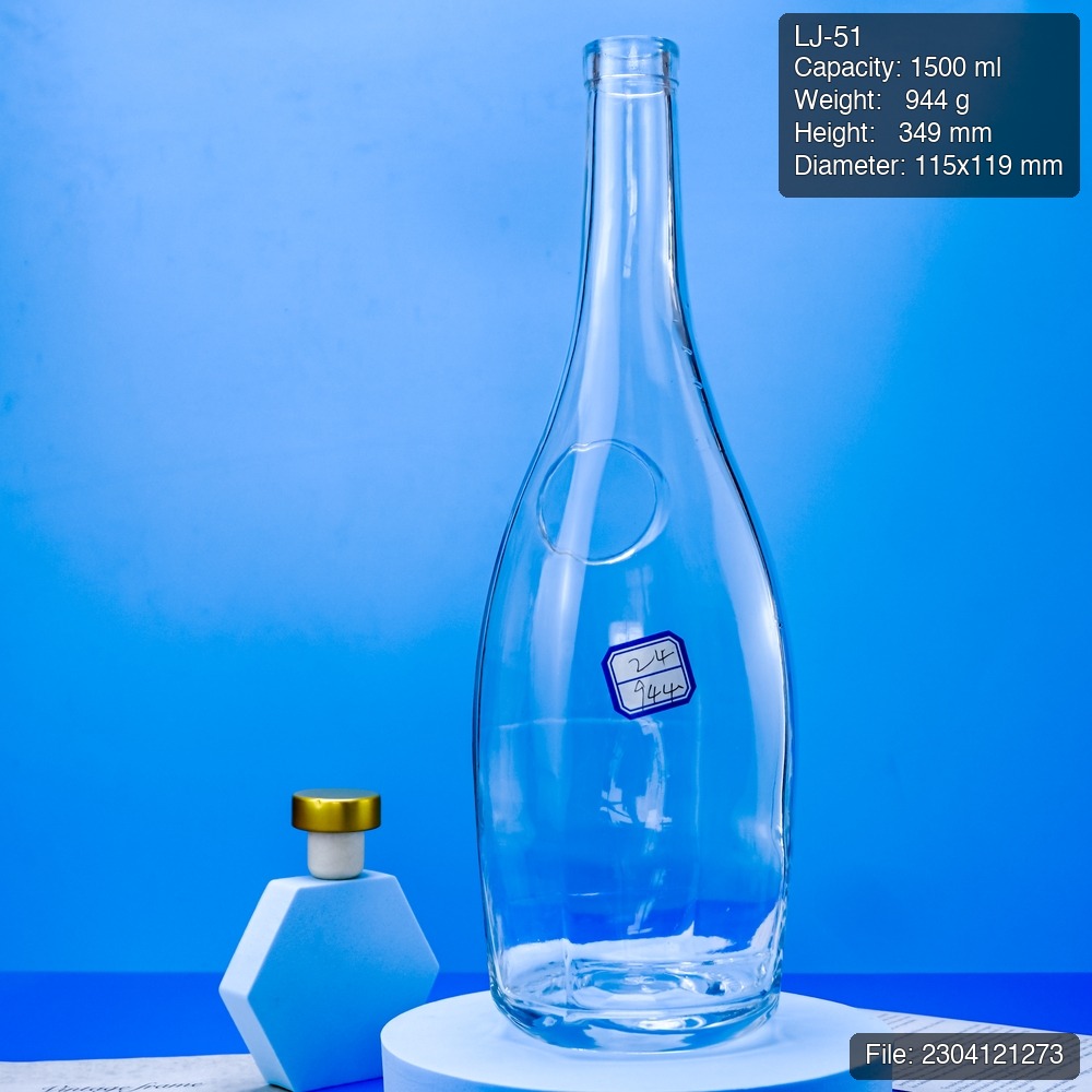 1500ml Magnum Super Flint Spirit Bottle with Heavy Base