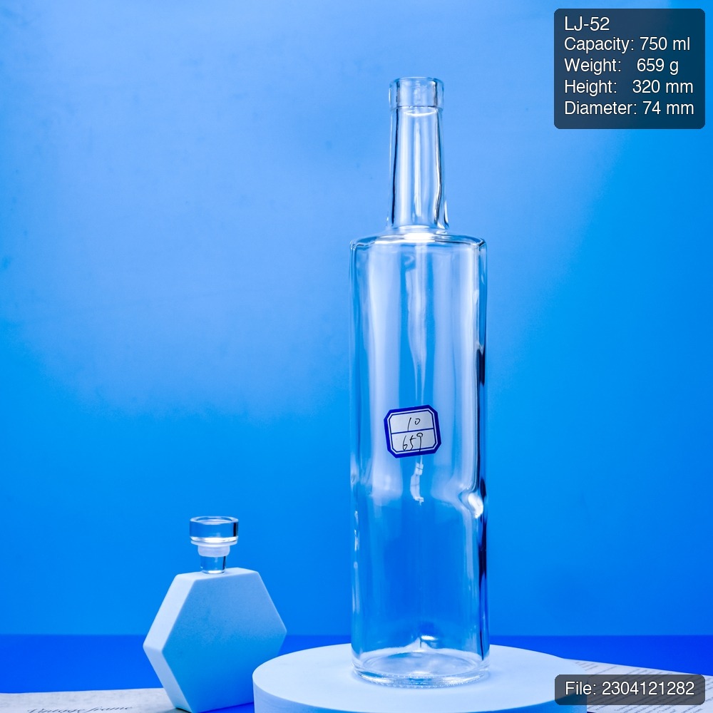 750ml Tall Extra Flint Spirit Bottle with Thick Base